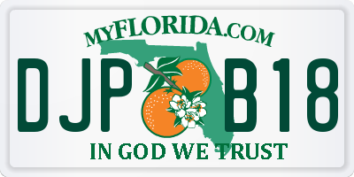FL license plate DJPB18