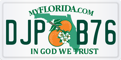 FL license plate DJPB76