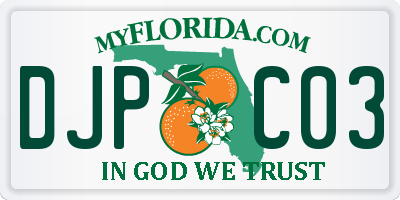 FL license plate DJPC03