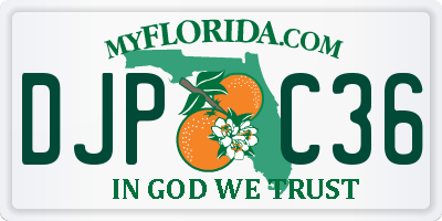 FL license plate DJPC36