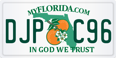 FL license plate DJPC96