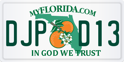 FL license plate DJPD13