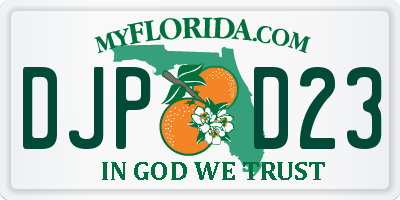 FL license plate DJPD23