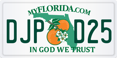 FL license plate DJPD25