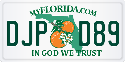 FL license plate DJPD89