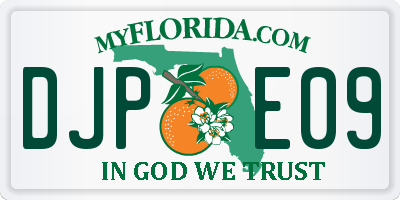 FL license plate DJPE09