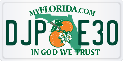 FL license plate DJPE30