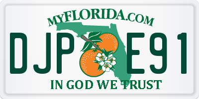 FL license plate DJPE91