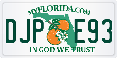FL license plate DJPE93