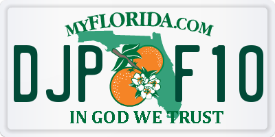 FL license plate DJPF10