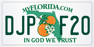 FL license plate DJPF20