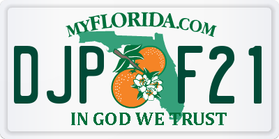 FL license plate DJPF21
