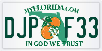 FL license plate DJPF33