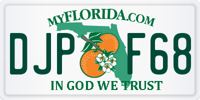 FL license plate DJPF68