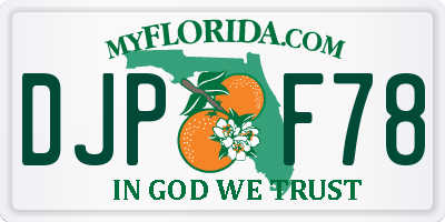 FL license plate DJPF78