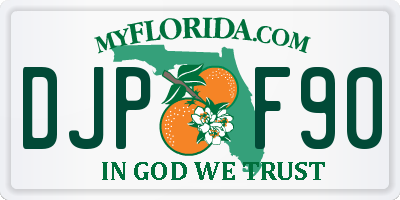 FL license plate DJPF90
