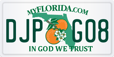FL license plate DJPG08