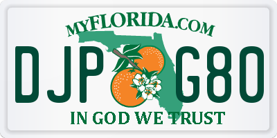 FL license plate DJPG80