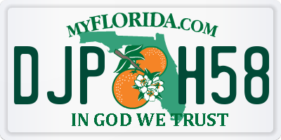 FL license plate DJPH58