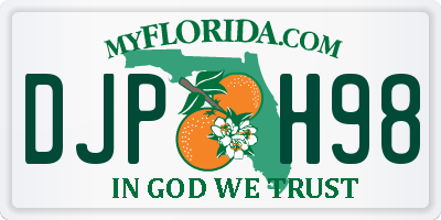 FL license plate DJPH98
