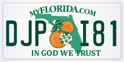 FL license plate DJPI81