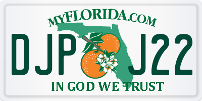 FL license plate DJPJ22