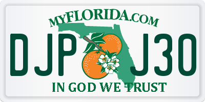 FL license plate DJPJ30