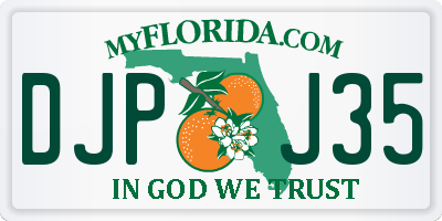 FL license plate DJPJ35