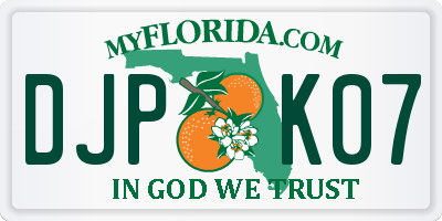FL license plate DJPK07