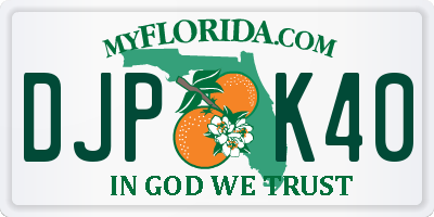 FL license plate DJPK40