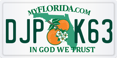 FL license plate DJPK63