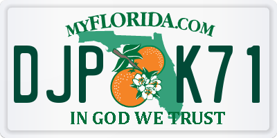 FL license plate DJPK71