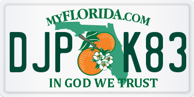 FL license plate DJPK83