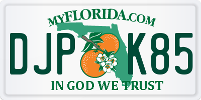 FL license plate DJPK85