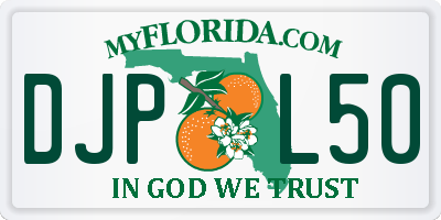 FL license plate DJPL50