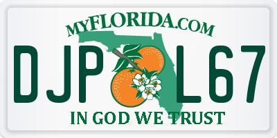 FL license plate DJPL67