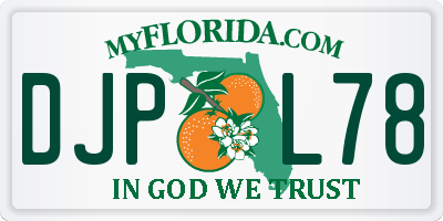FL license plate DJPL78