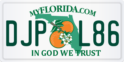 FL license plate DJPL86