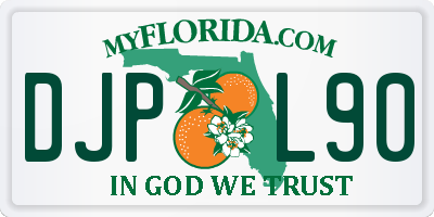 FL license plate DJPL90