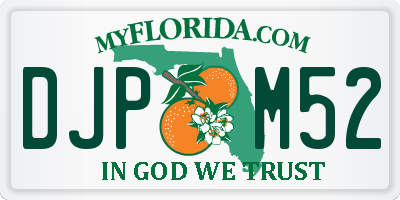 FL license plate DJPM52