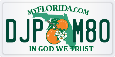 FL license plate DJPM80