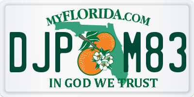 FL license plate DJPM83
