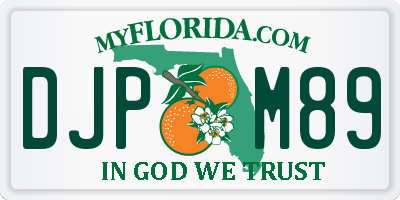 FL license plate DJPM89