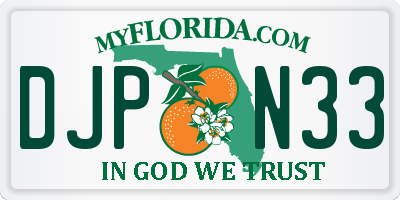 FL license plate DJPN33