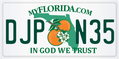 FL license plate DJPN35