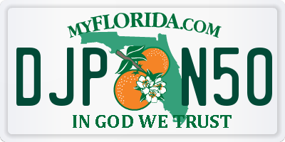 FL license plate DJPN50