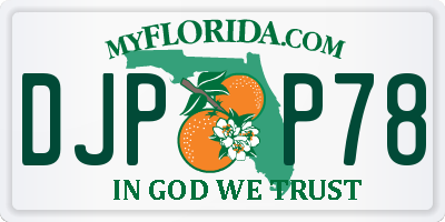 FL license plate DJPP78