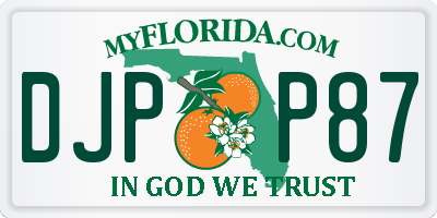 FL license plate DJPP87