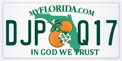 FL license plate DJPQ17