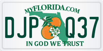 FL license plate DJPQ37